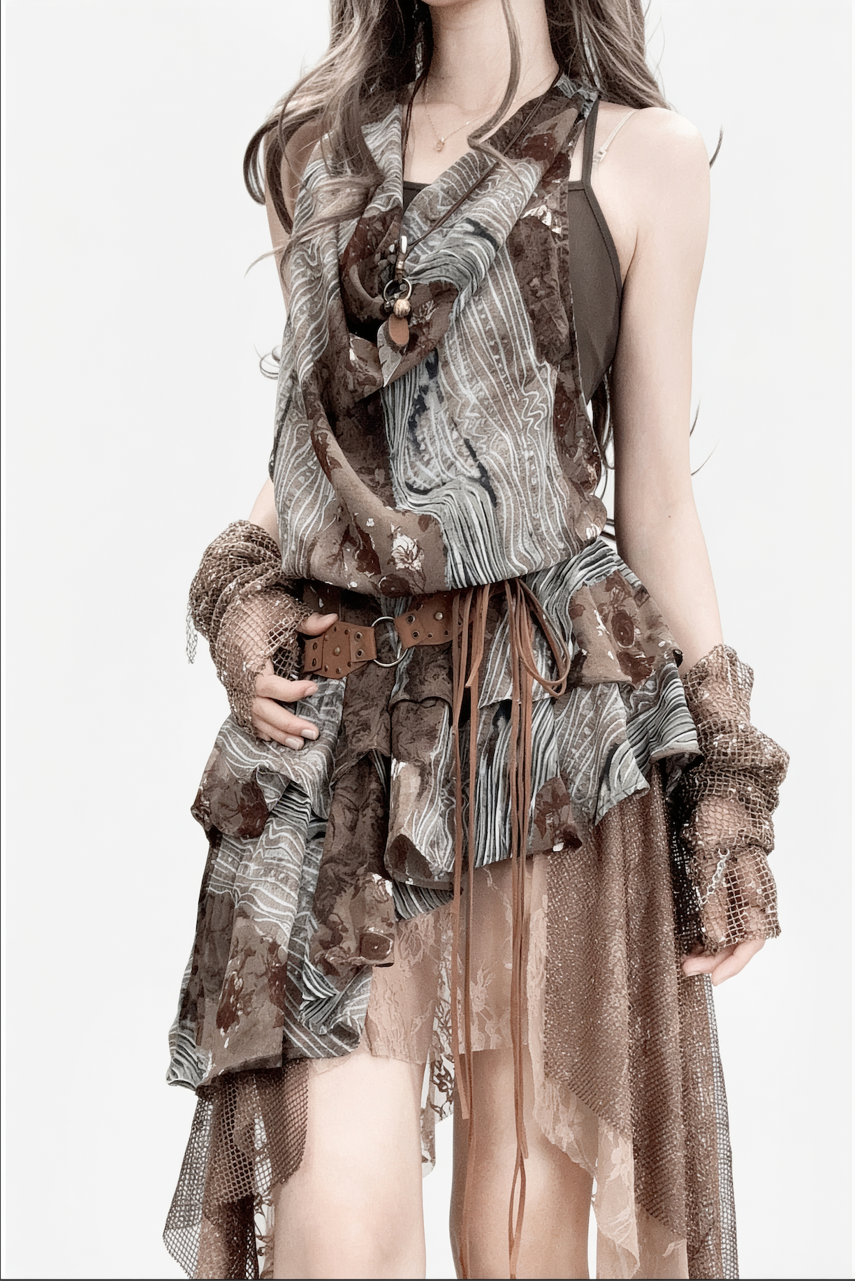 Vintage Halterneck-kjole med Gradientprint