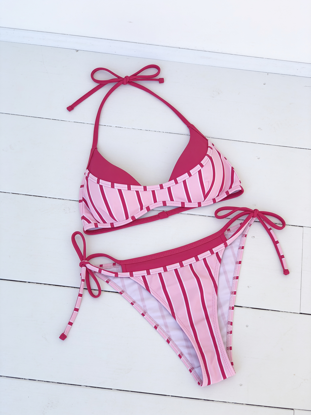 Prikket Bikinisæt (Lyserød)