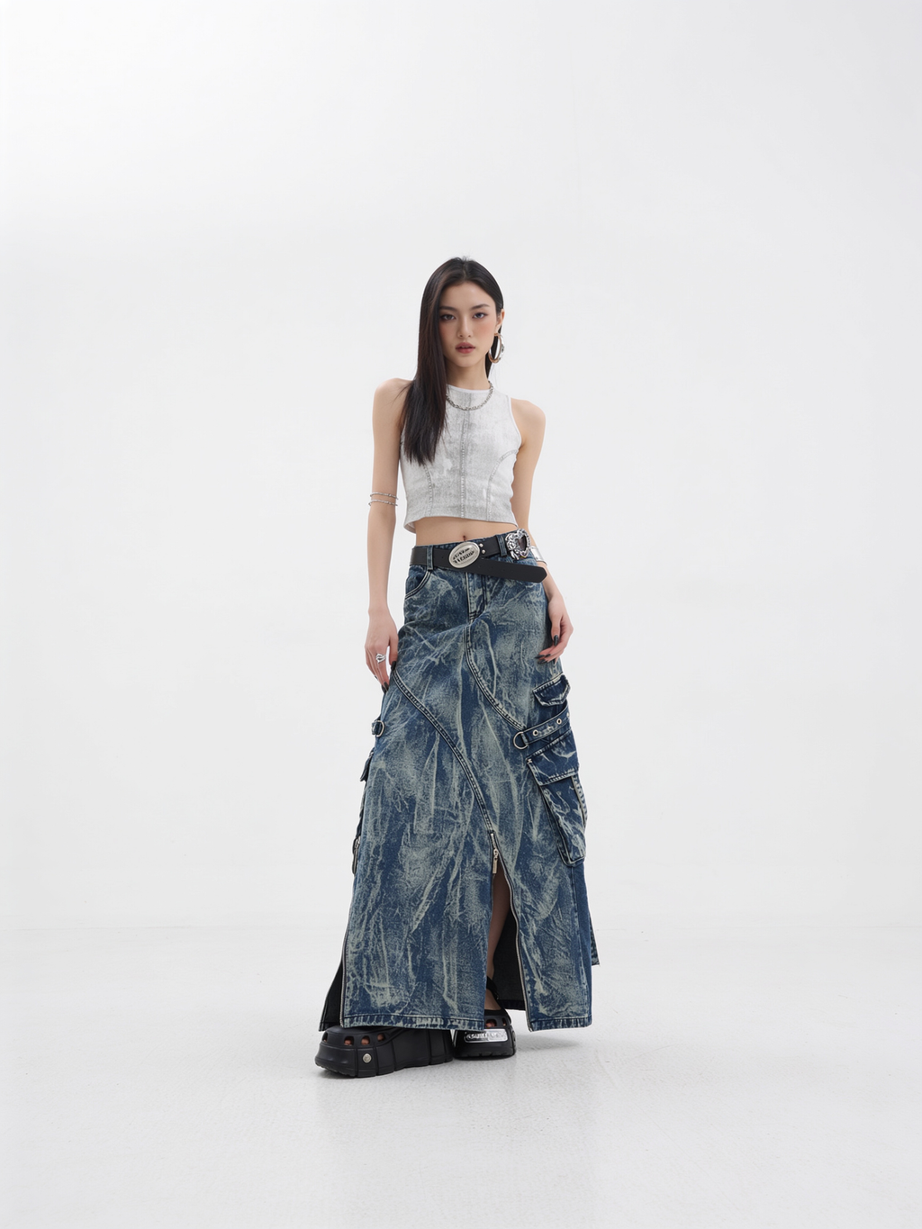 Denimnederdel i Post-apokalyptisk Stil