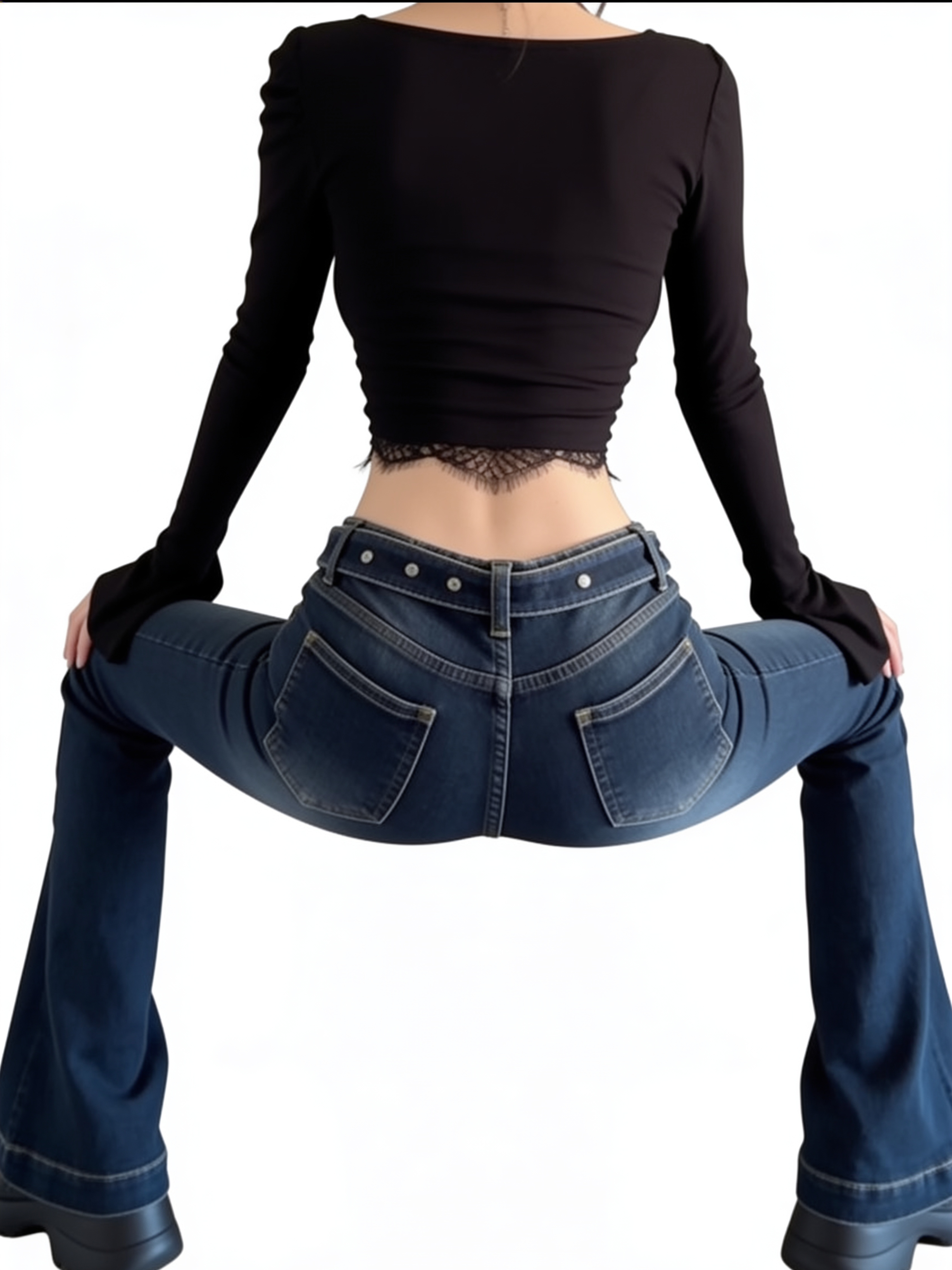 Lavtaljede Stretch Jeans med Let Svaj